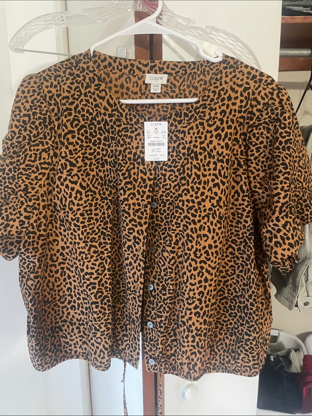 J. Crew Leopard-Print Button-Front Shirt in Brown and Black